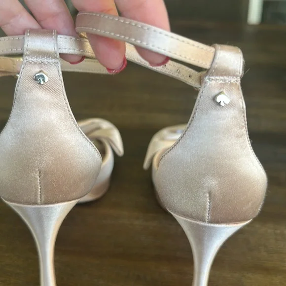 Kate Spade Satin Bow Heels - Champagne - Picture 3 of 6